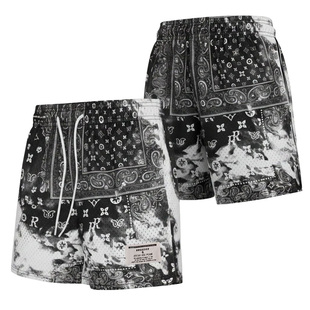 bkcxzice破冰美式扎染腰果花四分裤男不过膝短裤透气运动篮球短裤