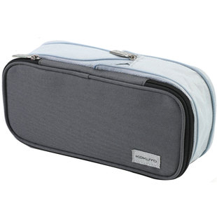 日本KOKUYO国誉笔袋可扩展开多层文具盒双拉链大容量学生双层笔袋