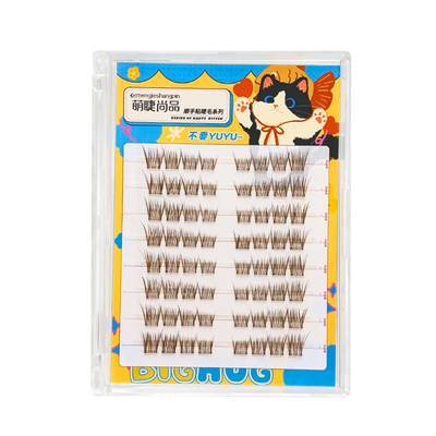 短款乖乖棕婴儿弯免胶假睫毛自然