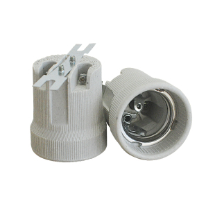 包邮（20个）E27铜芯螺口耐高温带线灯座 E14陶瓷灯头E40灯具配件