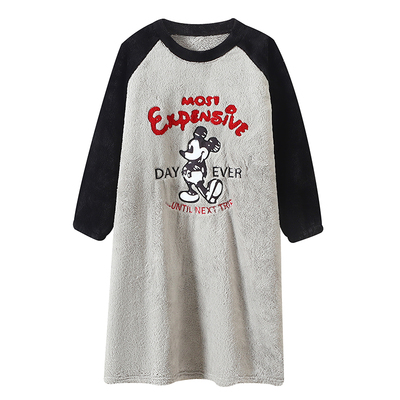 儿童法兰绒睡裙女童冬季加厚长款珊瑚绒睡袍男童2025新款加绒睡衣