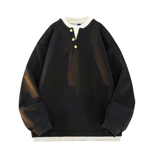 班尼路SK春夏季卫衣男款宽松休闲新款男装假两件男士t恤上衣服YS