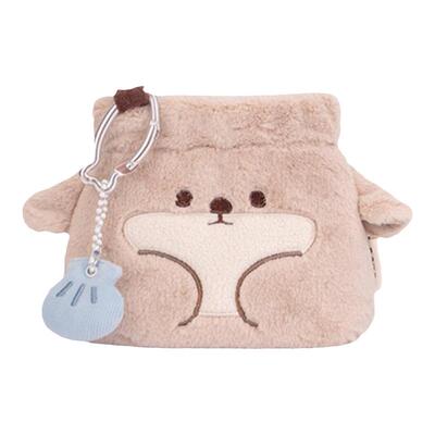 电电动物园水獭毛绒收纳小零钱包