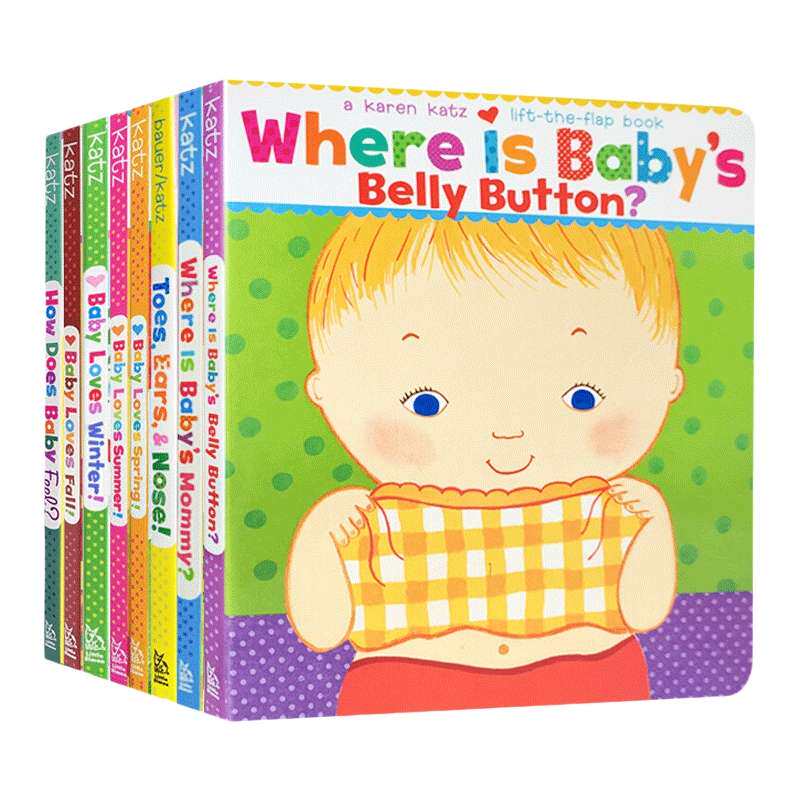 英文原版绘本 Karen Katz凯伦卡茨系列8册 Where is baby‘s belly button宝宝的肚脐眼纸板书撕不烂 儿童英语启蒙 进口英语原版书
