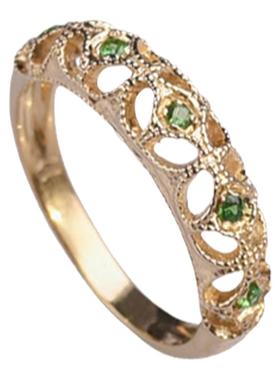 着料｜花丝镶嵌复古纯银镀金戒指