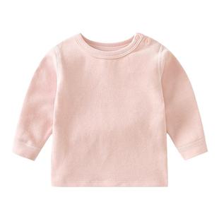 婴儿秋装纯棉加厚上衣贴身内衣舒绒棉睡衣冬季保暖打底衫宝宝衣服