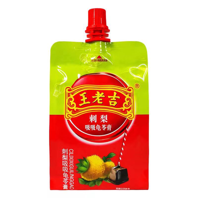 王老吉刺梨味吸吸龟苓膏258g*6袋装原味即食零食果冻