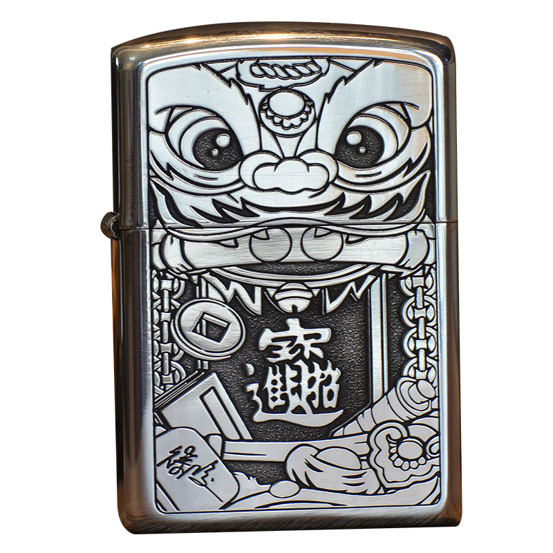 zippo打火机纯银定制深雕DIY刻字