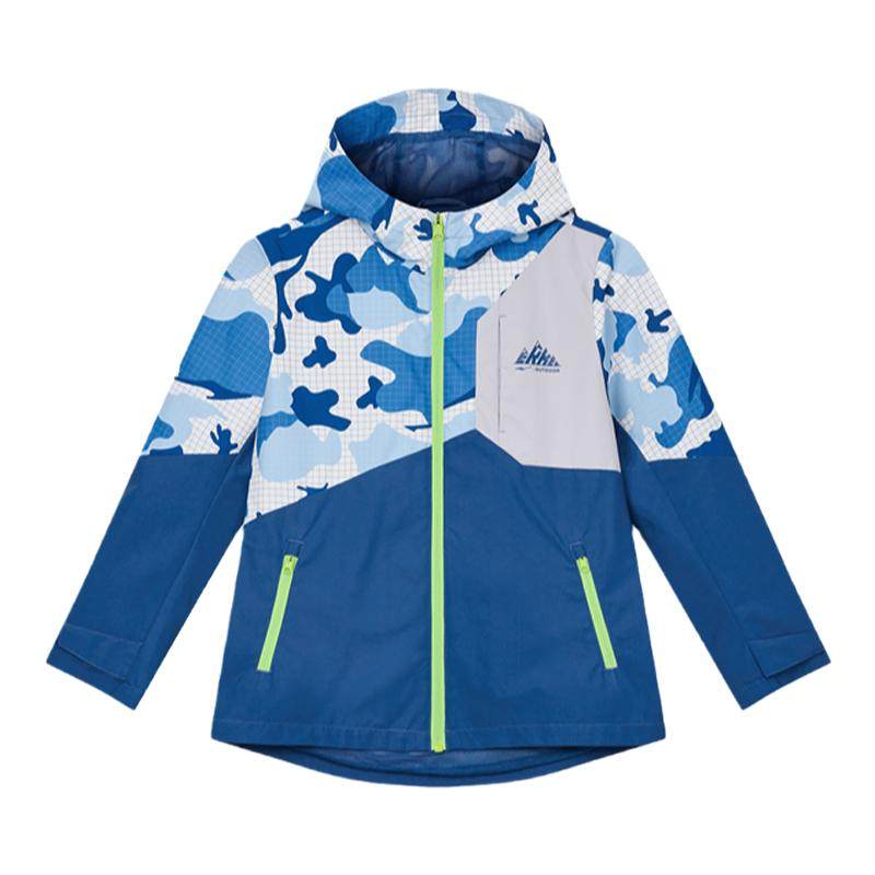 鸿星尔克童装男童秋冬防风加绒外套儿童运动风衣女大童户外上衣