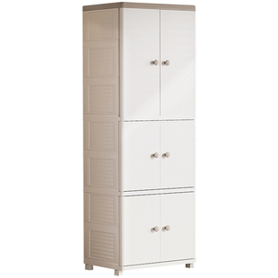 也雅双开门收纳柜塑料儿童玩具零食储物置物柜子宝宝简易衣柜加厚