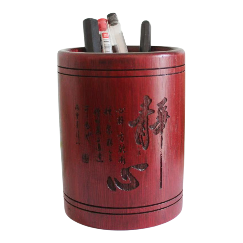 励志刻字笔筒初中小学生竹制