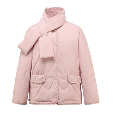 特大码围巾羽绒服女轻薄短款冬季