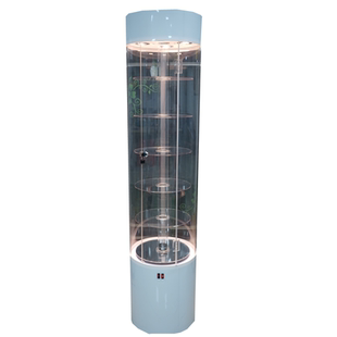 有机玻璃旋转圆形展示柜牙科模型展架化妆品展柜展销会样品展示架