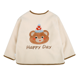 儿童摇粒绒外套男童冬装2025新款男孩衣服冬宝宝加绒上衣初冬童装