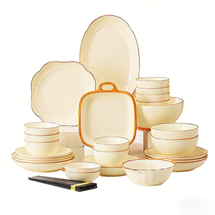 釉下彩碗家用2026新款高颜值景德镇陶瓷餐具套装饭面碗盘碟筷乔迁