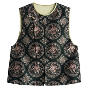 宫小妍【钱小萍·虎虎生威】真丝夏日新中式马甲