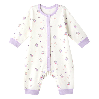 Goodbaby好孩子新生婴儿a类纯棉连体衣满月女宝宝家居服哈衣爬服