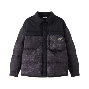 漫画家【晕染羽绒衬衫】儿童羽绒服冬新品男童轻盈保暖衬衫羽绒服