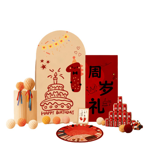 宝宝一周岁生日布置家庭版kt板