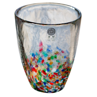 西米集市日本进口津轻玻璃杯手工彩色玻璃杯水杯茶杯礼物