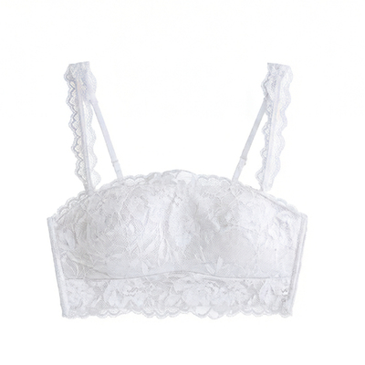 可外露肩带内衣蕾丝抹胸白色薄款