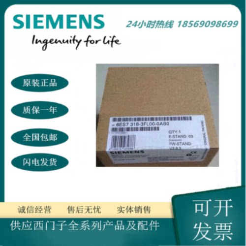 议价6ES7318-3FL00-0AB0西门子S7-300 PLC模块CPU319F-3PN/DP全新