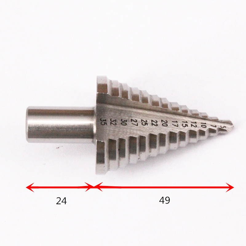 钢板开孔器木工打孔器5-35孔扩孔宝塔钻头工具台阶梯钻