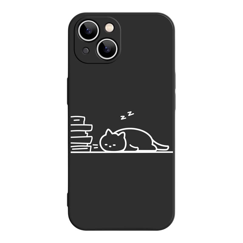 加班猫咪iPhone17promax苹果16pro小米15华为mate70创意pura80简约防摔iqoo13适用一加情