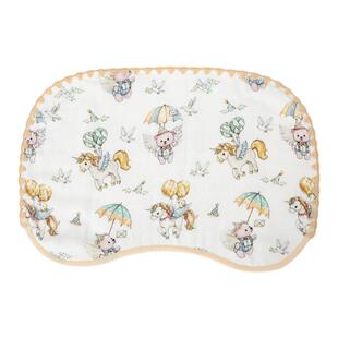 婧麒婴儿艾草云片枕头新生宝宝防吐奶纱布枕巾纯棉a类幼儿四季