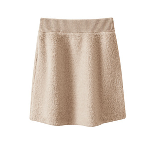 【年终清仓】春竹秋冬100%羊毛松紧腰圈圈纱高级感厚款半截裙女