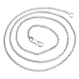 s925纯银项链o形链男女生款s扣珍珠链o字链网红毛衣链无吊坠链子