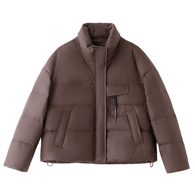 PU皮衣免洗羽绒服女短款