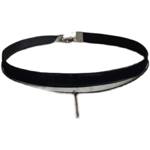 不褪色丝绒双层原宿choker黑丝绒项圈男女简约短款颈带锁骨链颈饰