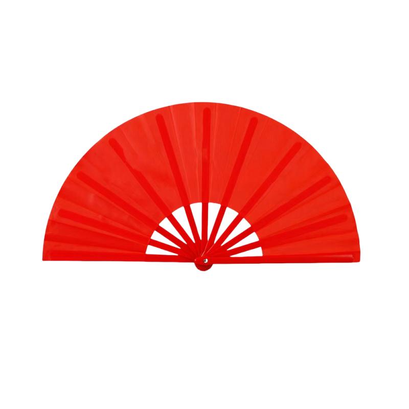 中国红武术表演双面响扇