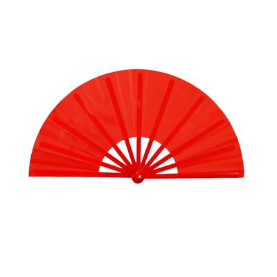 中国红武术表演双面响扇