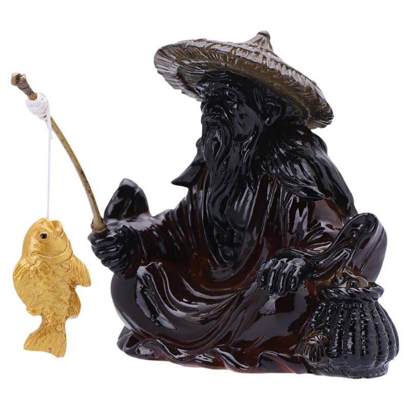 姜太公钓鱼茶宠可变色功夫茶摆件