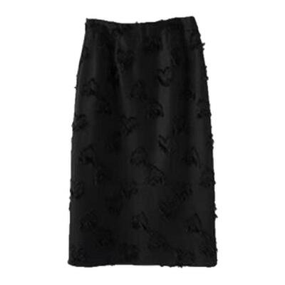 中腰心型开叉拉链半身裙