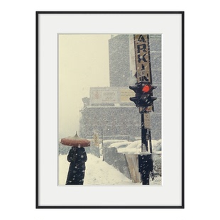 Saul Leiter 美国新彩色摄影挂画高级感小众艺术西餐厅酒店装饰画