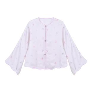 JINYU矜羽(花蝶)紫蝶罗圆领短袖新中式衬衫国风短袖中式上衣