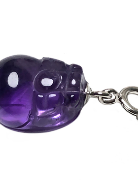 天然紫水晶貔貅手链挂坠活口扣