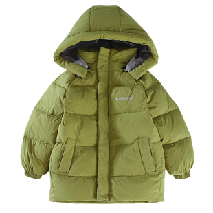 2025新款巴贝男童儿童宝宝小学生脱帽羽绒服中长款童装加绒冬装潮