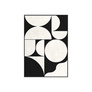 黑白灰装饰画极简风肌理沙发背景墙挂画玄关抽象挂画客厅落地画