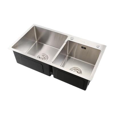 樱茂厨房sus304不锈钢水槽小双盆