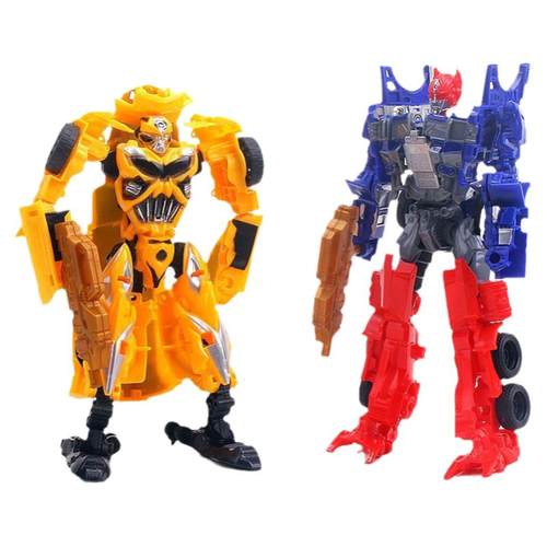 烘焙蛋糕装饰品卡通男孩儿童变形机器人汽车人生日蛋糕装饰摆件