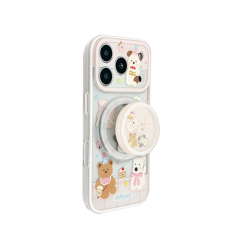jellycat可爱小动物摇摇乐磁吸支架适用于iphone17promax苹果14手机壳15新款16pro女13二合一1