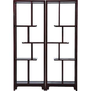 贡艺名居红木家具赞比亚血檀博古架实木中式隔断多宝阁古董置物架