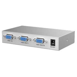 迈拓维矩vga分配器一分二电脑显示器同时显示监控视频电脑主机一进二出分屏器转换器分频器扩展多屏幕显示屏