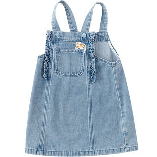 巴拉巴拉女童牛仔背带裙小童宝宝纯棉裙子春秋新款童装儿童连衣裙