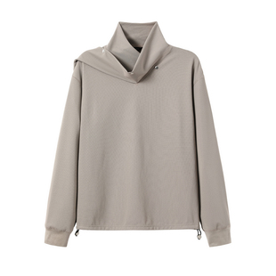 芸蚁〔迷城〕多形态围巾领保暖华夫格7A抗菌针织长袖打底T恤卫衣