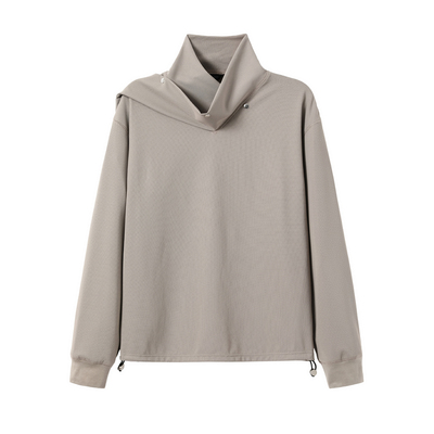 芸蚁〔迷城〕多形态围巾领保暖华夫格7A抗菌针织长袖打底T恤卫衣